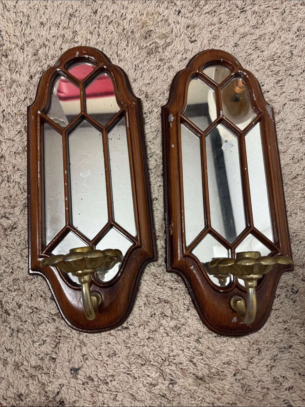 Vintage wall candle sconce mirrors